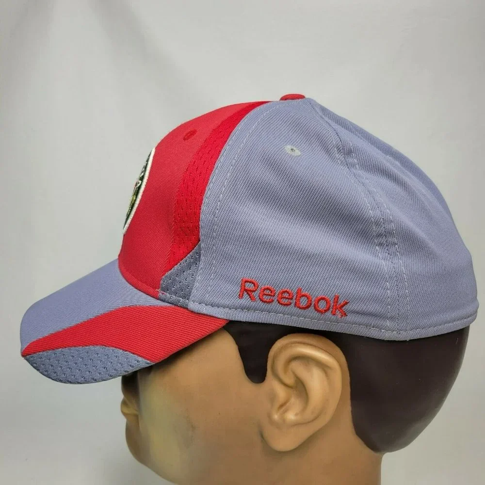 Reebok Faceoff Minnesota Wild Flex Fitted Hat L/XL Gray Red